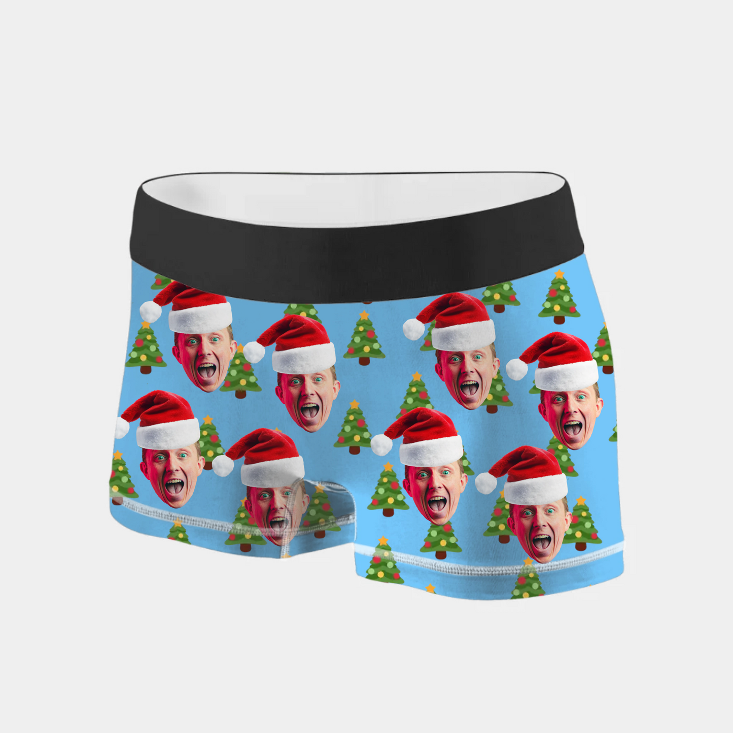 Gepersonaliseerde Kerst Onderbroek Met Foto en Kerstmuts