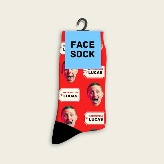 FaceSock Sinterklaas cadeaulabel sokken met naam
